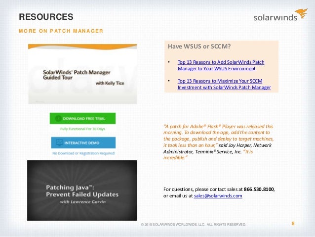 solarwinds patch manager admin guide