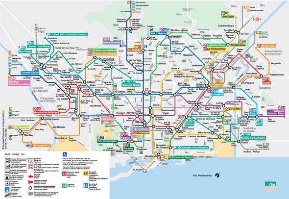 barcelona tourist guide metro map