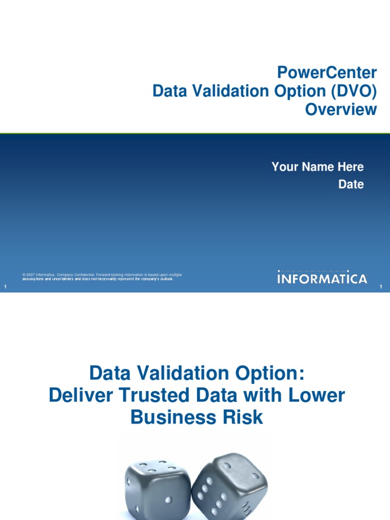 informatica data validation option user guide